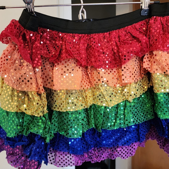 Colorful Sequin Layered Skirt - Picture 2 of 5